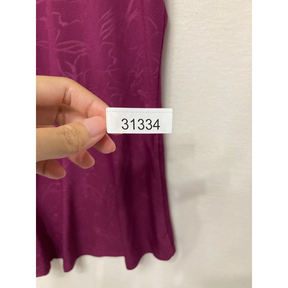New Callaway Womens Golf Polo XXL Purple Floral Jacquard Peplum Hem Active - Picture 8 of 8